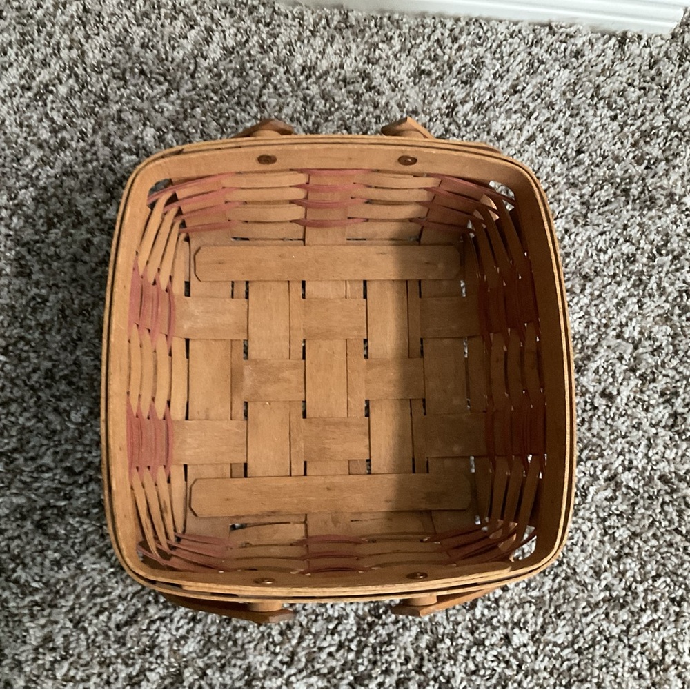 Longaberger Brown and Red Accent Basket